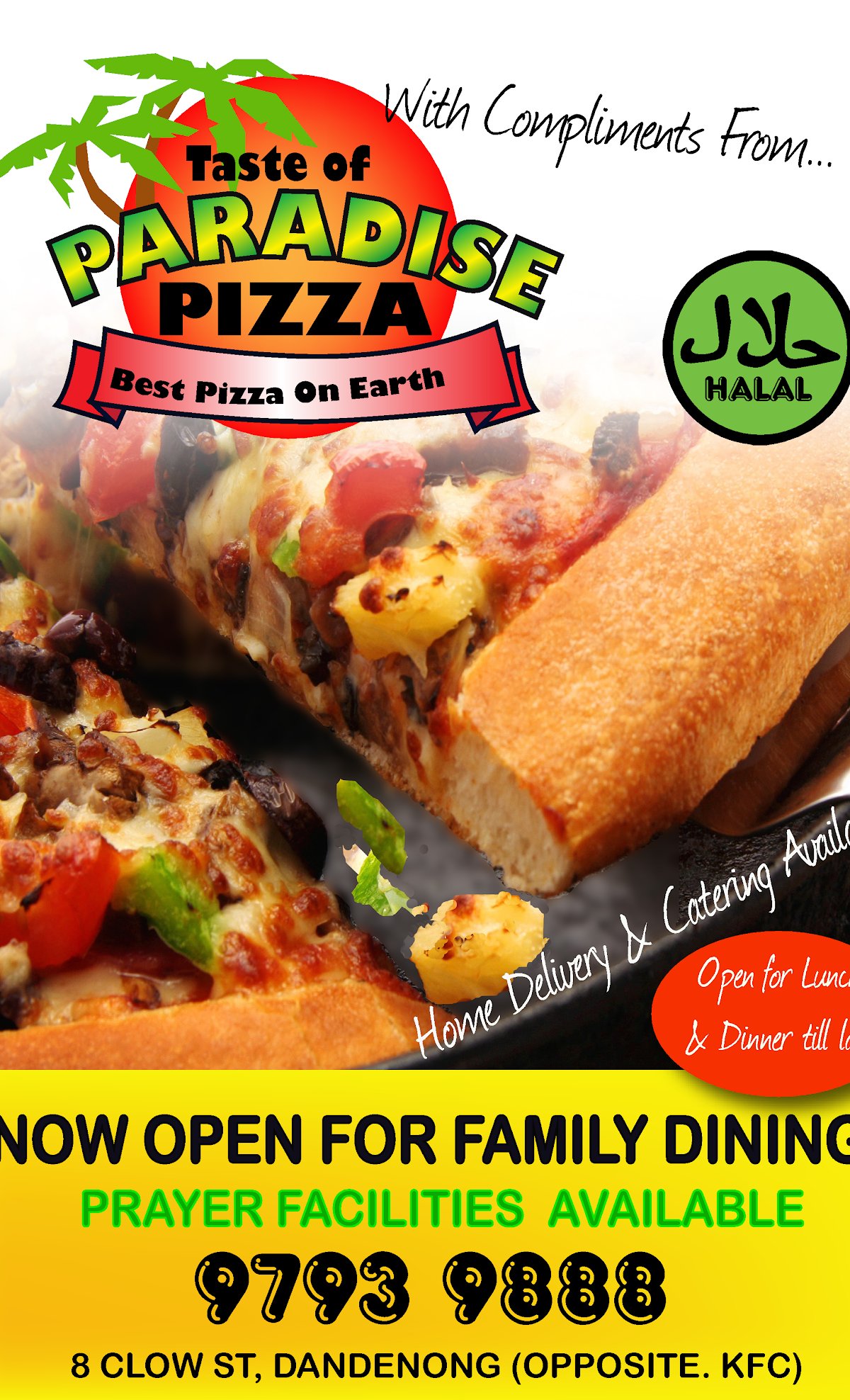 Taste of Paradise Pizza Halal Pizza