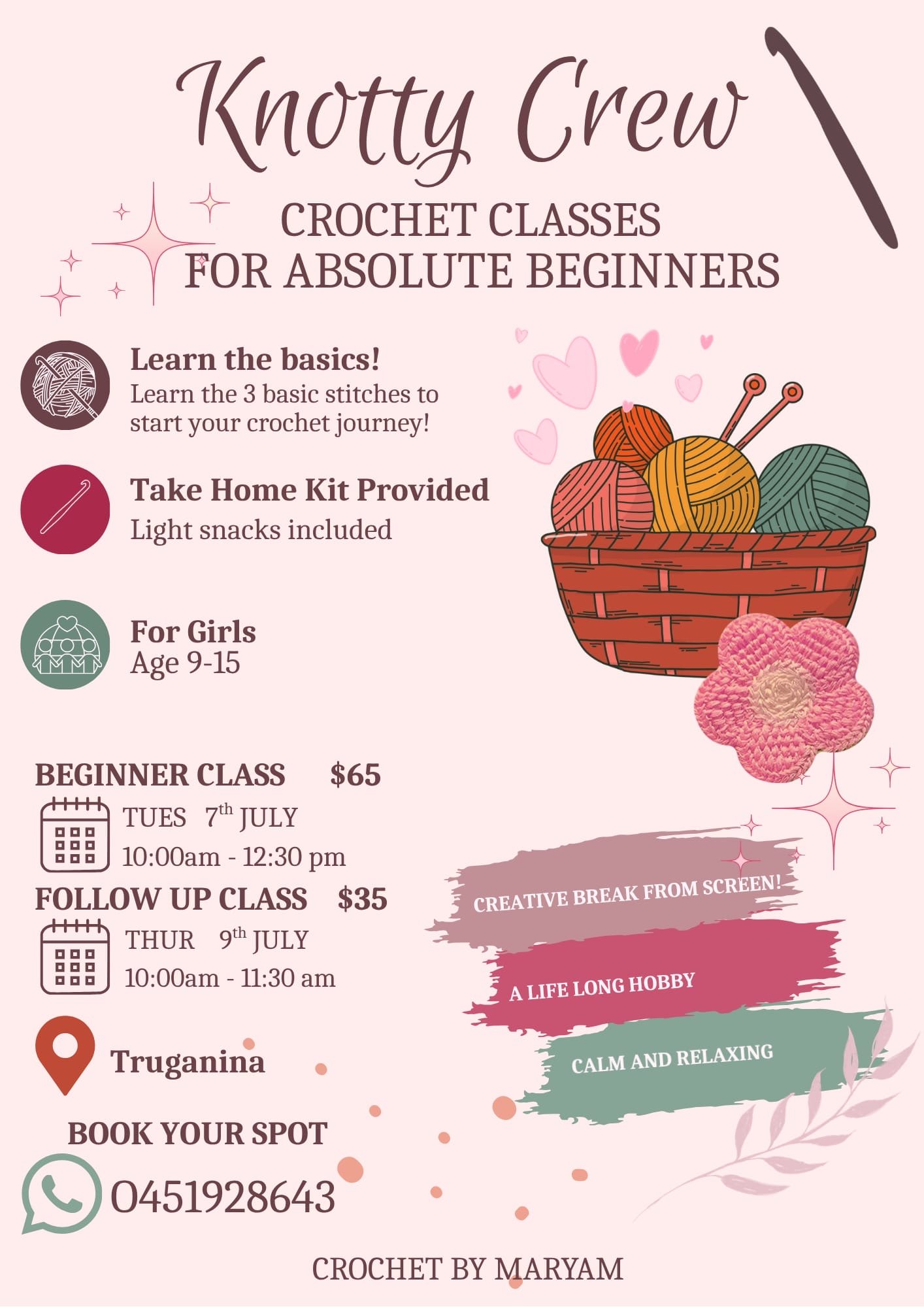 Knotty Crew Crochet Classes for Absolute Beginners