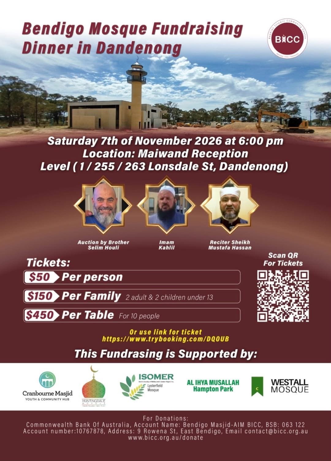 Bendigo Mosque Fundraising Dinner in Dandenong